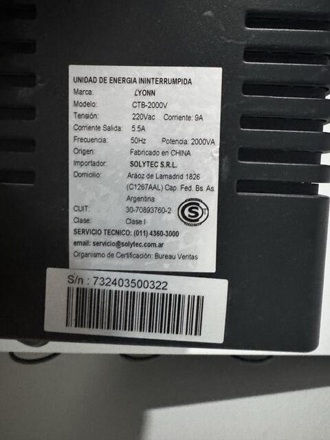 UPS Lyonn CTB-2000 LCD 2000VA / 1200W